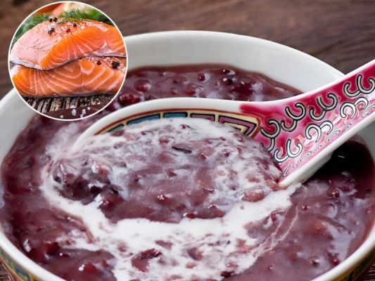 Cháo hạt óc chó cá hồi gạo lứt